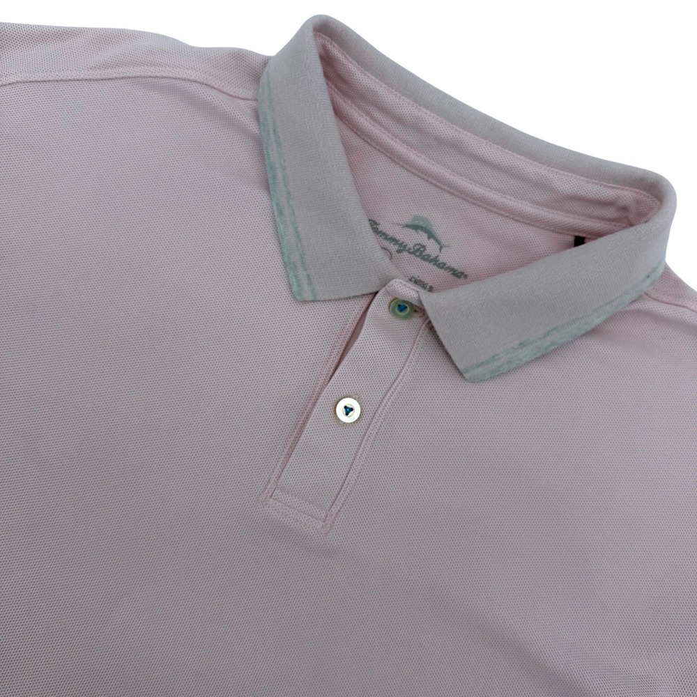 Tommy Bahama Polo Shirt Men XXL Pink Emfielder Supima Cotton‎ Short Sleeve Logo